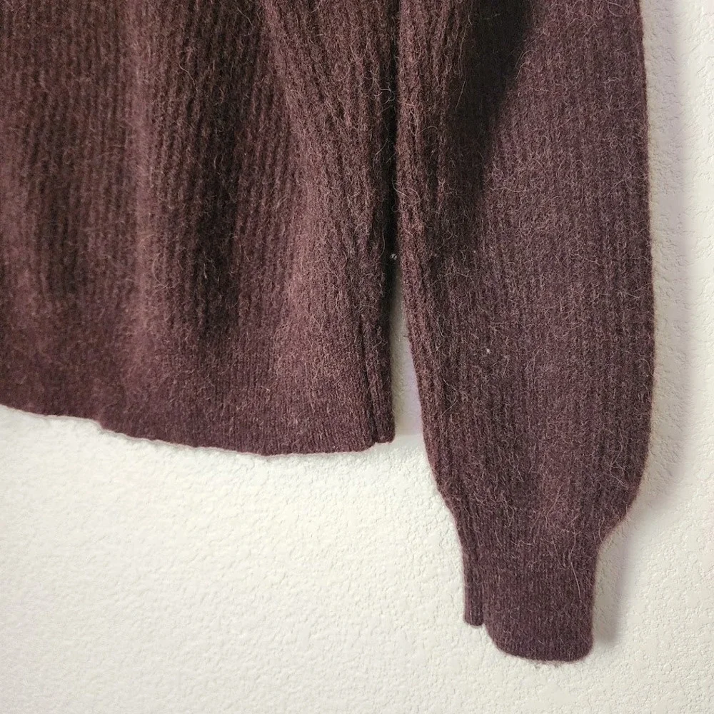 CONVERSE Heritage Wedge Crewneck Alpaca Wool‎ Blend Sweater Brown Minimalist M